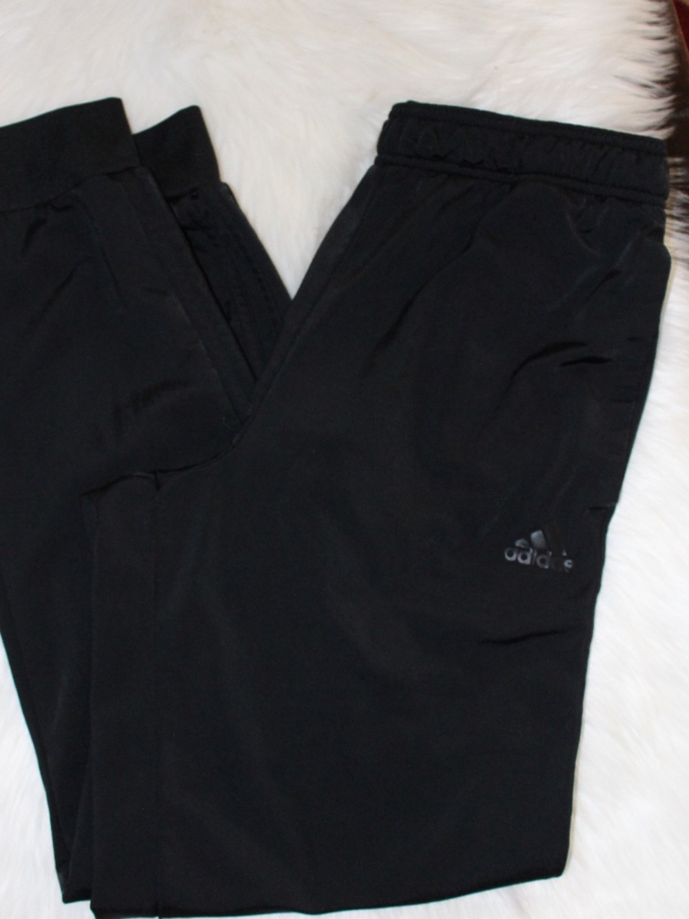 Adidas, black joggers